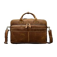 Men's Genuine Leather Briefcase Retro Handbags Business Shoulder Bag For 15'' Laptop Casual Cowhide Bag