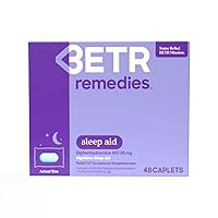 BETR REMEDIES Sleep Aid - Diphenhydramine HCI 25 mg - Non Habit Forming Sleep Aid - #1 Doctor Recommended Sleep Aid for Occasional Sleeplessness - Safe Sleeping Pills for Adults - 48 Caplets