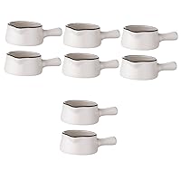 8 Pcs Mini Sauce Dish Mini Milk Jug with Handle Milk Jug Small Japanese Coffee Mug Ceramic Sauce Dish Small Heater Sauce Boat Seasoning Dish White Ceramics Non Stick Baby