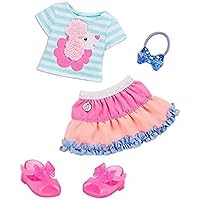 Glitter Girls – Poodle Cuddles Fashion Outfit with Hair Bow – 14-inch Doll Clothes and Accessories for Kids Ages 3 and Up – Children’s Toys, Brown/a (GG50134Z)