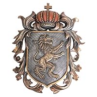 Pacific Giftware Heraldic Lion Crest Resin Shield Wall Decor Plaque