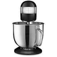 Cuisinart Stand Mixer, 12 Speed, 5.5 Quart Stainless Steel Bowl, Chef’s Whisk, Mixing Paddle, Dough Hook, Splash Guard w/ Pour Spout, Onyx, SM-50BK, Manual