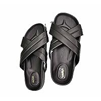 Medium 7-8 Designer Al Women's Pool Slide Slipper Sandal Indoor outdoor Faux Leather Black
