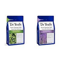 Dr Teal's Pure Epsom Salt 2 Pack, Lavender & Eucalyptus Scents (Packaging May Vary)