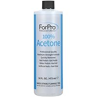 ForPro Professional Collection 100% Pure Acetone, Professional Nail Polish Remover for Natural, Artificial, Acrylic & Sculptured Nails, Removes Gel Polish, Nail Glue, Nail Art & Glitter, 16 fl. oz.