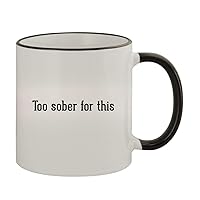 Too Sober For This - 11oz Ceramic Colored Rim & Handle Coffee Mug, Black