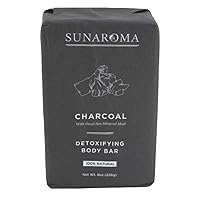 Sunaroma Soap Bar Charcoal With Bergamot Oil 8 Ounce (2 Pack)