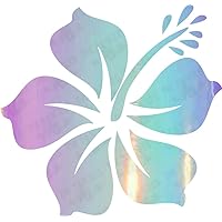 THE BANGLES Hibiscus Flower Plant Leaves 9 (Holographic Opal Purple) (Set of 2) Premium Waterproof Vinyl Decal Stickers Laptop Phone Accessory Helmet Car Window Bumper Mug Tuber Cup Door Wall