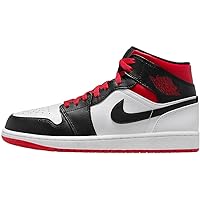 Jordan Nike Air 1 Mid Men's Shoes Black/Fire Red-White DQ8426-060