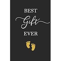 Pregnancy Journal: Lined Notebook, 120 pages, 6”x9”, black and white design with gold sparkle baby footprint, Journal for Women (Journals to write in)