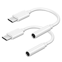 2 Pack USB C to Headphone Adapter for iPhone 15, [Apple MFi Certified] USB Type C to 3.5mm Headphone Jack Aux Audio Dongle Connectors for iPhone 15 Pro Max/15 Pro/15 Plus/15, Samsung Galaxy S23/S22