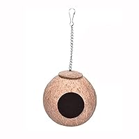 Bird House Pure Natural Coconut Shell Bird's Nest with Chain Rope for Easy Hanging On Outdoor Garden Branches (Color : Style2)