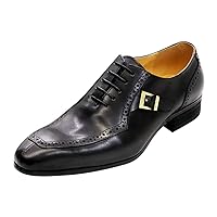 Men's Oxfords Wedding Dress Formal Leather Wingtips Buckle Brogues Derby Tuxedo Fashion Casual Shoes for Men