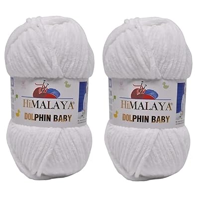 Himalaya Dolphin Baby Yarn 100% MicroPolyester Lot of 2 skn 264 Yards  2x100gram Super Bulky :6 Baby Chenille Yarn (80326) 
