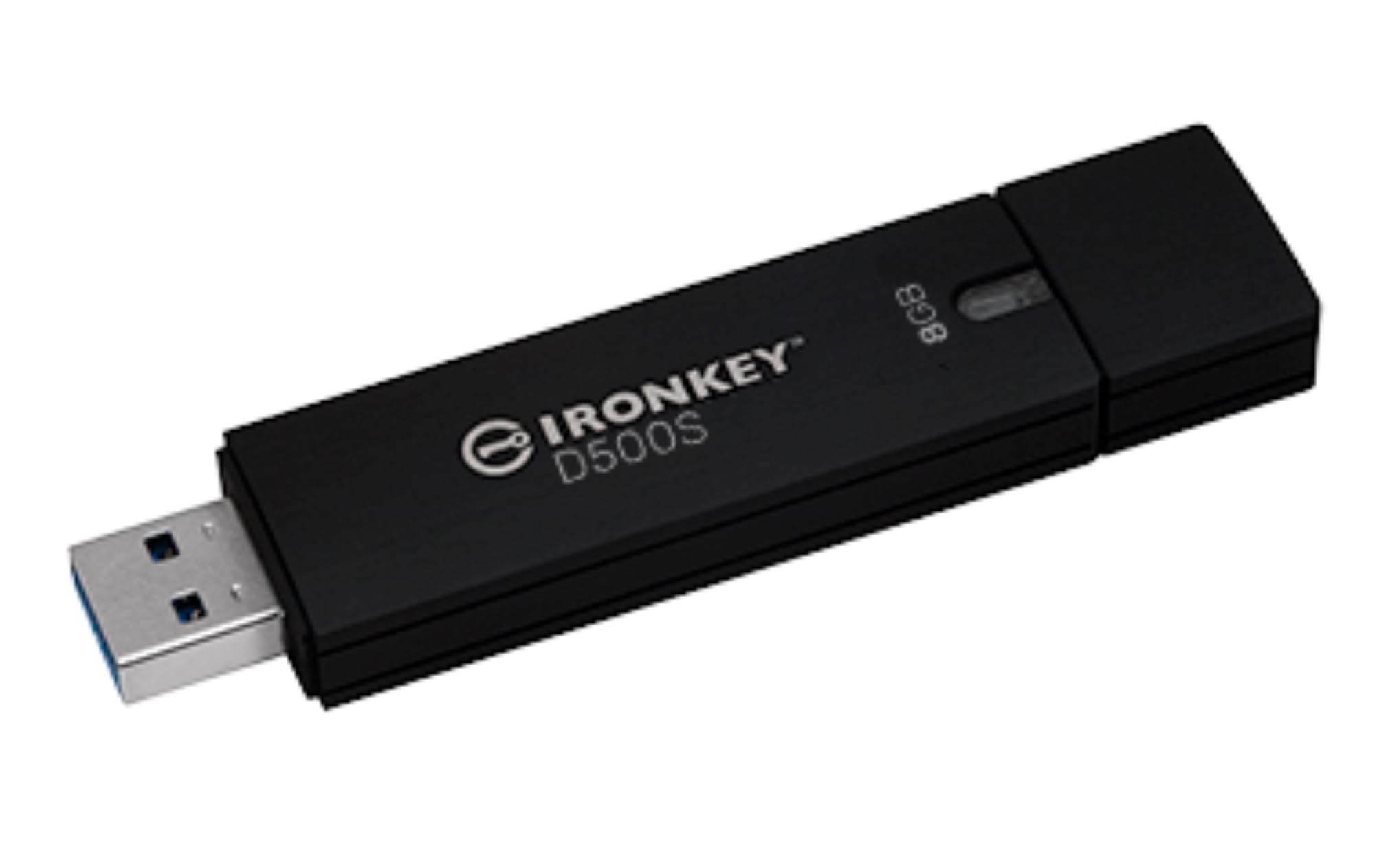 Kingston Ironkey D500S 8GB Encrypted Flash Drive | Dual Hidden Partition | FIPS 140-3 Level 3 | XTS-AES 256-bit | BadUSB and Brute Force Protection | Multi-Pin Option | IKD500S/8GB