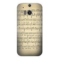 R2504 Vintage Music Sheet Case Cover for HTC ONE M8