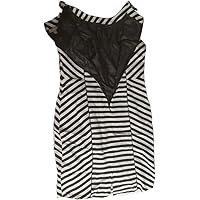 Women's Black & White Stripped Sleeveless Halter Neck Office Party, Work Business, Cocktail, Party, Dinner, Banquet, Dress, Summer, Spring, Fall Size 12