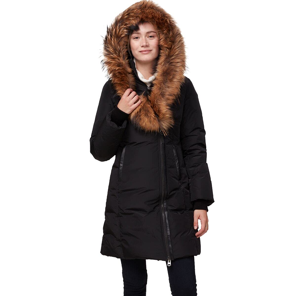 Mackage Kay Mid Length Classic Down Coat With Fur Collar