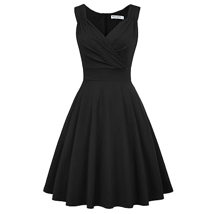 GRACE KARIN Women's Sleeveless Wrap V-Neck A-line Bridesmaid Cocktail Party Dress