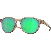 Oakley Men's OO9126F Reedmace Low Bridge Fit Round Sunglasses, Matte Sepia/Prizm Jade, 54 mm