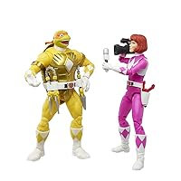 Husbro MMPR/TMNT Lightning,Mike and April as Yellow and Pink Rangers Action Figure 2-Pack