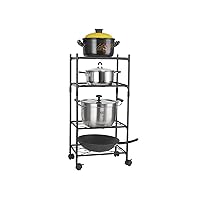 Kitchen Pot Rack, Cookware Stand Storage Organizer, Multi-Layer Corner Shelf Stand for Kitchen Office Bathroom Garage,4 Tier