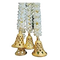 Mogra Bell Fluffy String Exquisite Artificial Creeper Bail Garland, Used for Festival, Christmas, White Gold Pack of 8