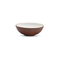 Handmade 8-inch Decorative Rustic Terracotta Bowl: Unique Gift! Ideal for Serving, Salad, Snacks, Fruit, Candy, and Decorating-Leaf-White