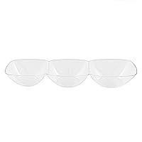 Premium Clear Rectangular 3-Hole Mini Disposable Plastic Bowls (Pack of 10) - Elegant, Durable & Ideal for Parties - Perfect for Appetizers & Tastings