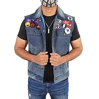 Denim Spider Punk Rock Jean Jacket - Mens Jean Vest - Punk Rock Denim Jacket