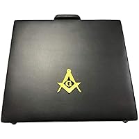 Masonic Regalia MM/WM Masonic Apron briefcases with Gold Bullion Square & Compass and G