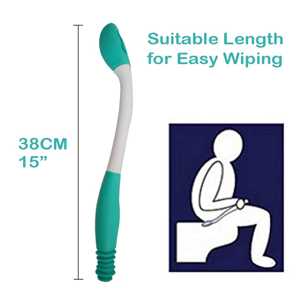 Toilet Aid Wiper Self Assist Bathroom Bottom Butt Wipe Helper Wand Long Reach Comfort Wipe Tool Paper Tissue for Pregnant After Surgery Seniors Arm Handicap Bariatric
