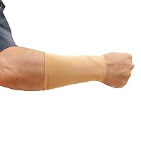 Tattoo Cover Up Concealer Sleeve, (2-PACK), Forearm or Ankle coverage, UPF 50 Protection, for Men & Women (Unisex), TAN, ONE SIZE