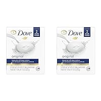 Dove Beauty Bar Gentle Skin Cleanser Moisturizing for Gentle Soft Skin Care Original Made With 1/4 Moisturizing Cream 3.75 oz 2 Bars, Pack of 24
