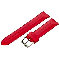 Clockwork Synergy - 2- Piece Ss Divers Silicone Watch Band Strap 26mm - Red - Male and Female Watches