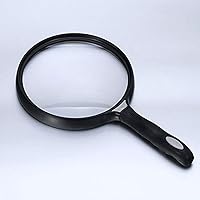 CHCDP Large Handheld Magnifier with - Oversized Illuminated Magnifying Glass for Seniors with Light - Reading, Office, Electronics, Hobbies, Crafts