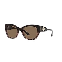 Michael Kors Woman Sunglasses Brown Floral Acetate Frame, Dark Brown Solid Lenses, 53MM