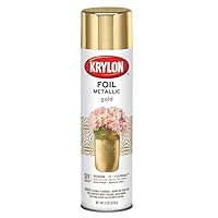 Krylon Premium Metallic Spray Paint Resembles Actual Plating, Gold Foil, 8 oz