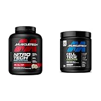 Whey Protein Powder Nitro-Tech | Isolate & Peptides & Cell-Tech Creactor Creatine HCl Powder | Post Workout Muscle Builder