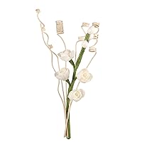 Reed Diffuser Stick, Handmade Green Branches White Rose Wood Flower Diffuser, with Rattan Sticks, for Room Fragrance & Home Decoration