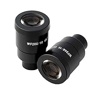 AmScope EP20X30 Pair of Super Widefield 20X Microscope Eyepieces (30mm), Black