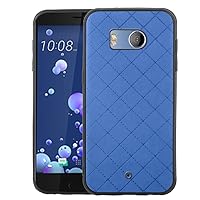 ELISORLI Compatible with HTC U11 case Rugged Thin Slim Cell Accessories Anti-Slip Fit Rubber TPU Mobile Phone Protection Full Body Bumper Grip Silicone Soft Shockproof Cover for U 11 Women Men Blue