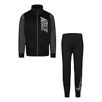 Nike Boys' Futura Tricot Jacket and Pants Set (Black(66E274-023)/White, 24 Months)
