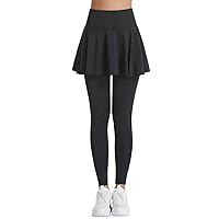 Skirted Leggings for Women Womens Pleated Yoga Pants Anti-Light High Waist Workout Sport Skirt Pants Casual Trousers