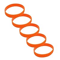 AWEHIRU Orange Awareness Embossed Silicone Bracelets 5 Pack
