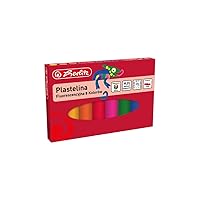 Herlitz® Plasticine 8 Colors Fluorescent School | Creative fun for children and adults | Modelina Soft Safe Non-toxic Non-marking Washable | Smooth and easy to model