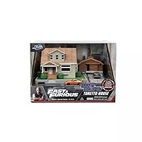 Jada Toys Fast & Furious Nano Hollywood Rides Dom Toretto's House Display Diorama with Two 1.65
