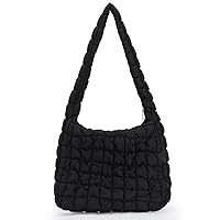 Puffer Quilted Carryall Bag,Quilted Shoulder Bag,Puffy Tote Bag Purse,Large Nylon Hobo Handbag