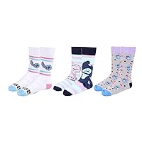 Girls Stitch 3 Pairs Socks Set 6-10 Size US 86% Cotton