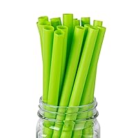 Basic Nature 9.1 Inch Disposable Boba Straws 100 Sustainable Straws - Wider Mouth Doesn't Alter Flavors Green PLA/PBAT Straws For Hot And Cold Drinks